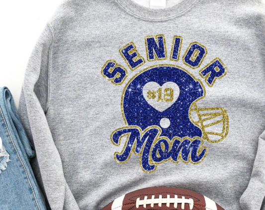 Senior Mom Glittered Crewneck