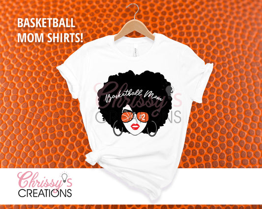 Basketball Mom Basketball Player Game Day Black mom Afro Mom Mom Life Dribble Sports Slam Dunk BBall Point Guard Custom Tshirt Basketball